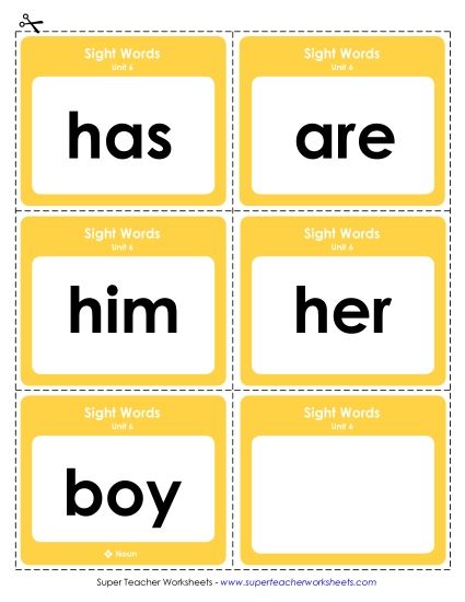 Reading Practice Tools - Flashcards (Unit 6) (Printable PDF Worksheet)