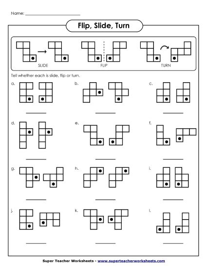 Flips, Slides, Turns - 2 (Printable PDF Worksheet)