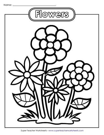 Puzzles & Crafts - Flower Coloring Page (Printable PDF Worksheet)