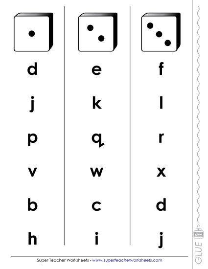 Games & Flashcards - Fluency Dice Game (Lowercase) (Printable PDF Worksheet)