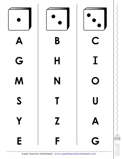 Games & Flashcards - Fluency Dice Game (Uppercase) (Printable PDF Worksheet)