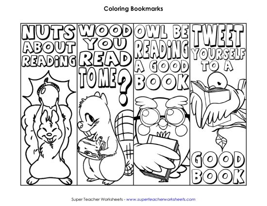 Bookmarks - Forest Animal Bookmarks (Printable PDF Worksheet)