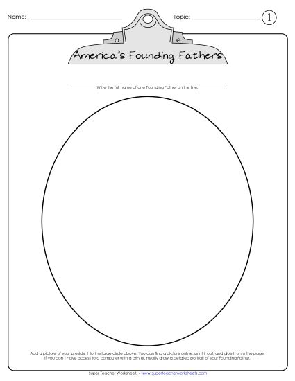 Research Report - Founding Father Report (Printable PDF Worksheet)