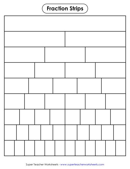 Fraction Strips - Fraction Strips (Blank) (Printable PDF Worksheet)