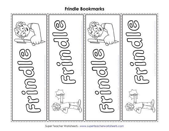 Whole Book - Frindle Bookmarks (Printable PDF Worksheet)