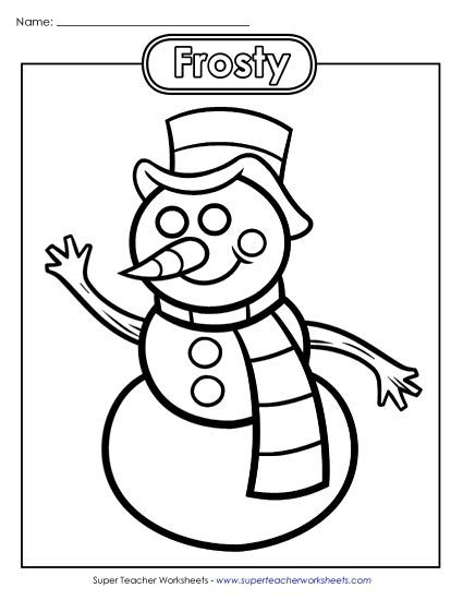 Art - Frosty Coloring Page (Printable PDF Worksheet)