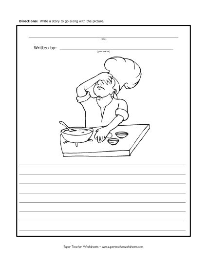 Story Pictures - Frustrated Baker (Printable PDF Worksheet)