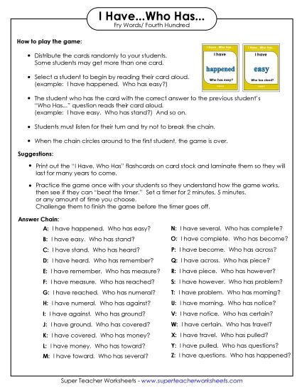 Sight Words (Fry) - Fry: Level 4 (Printable PDF Worksheet)