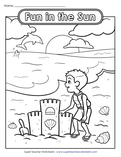 Advanced Pictures (For Older Students) - Fun in the Sun (Printable PDF Worksheet)