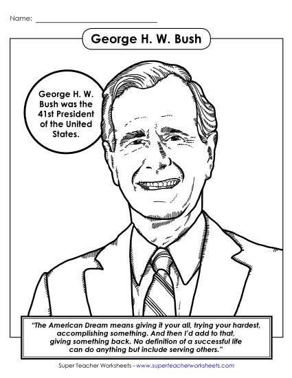 George H.W. Bush  (Printable PDF Worksheet)