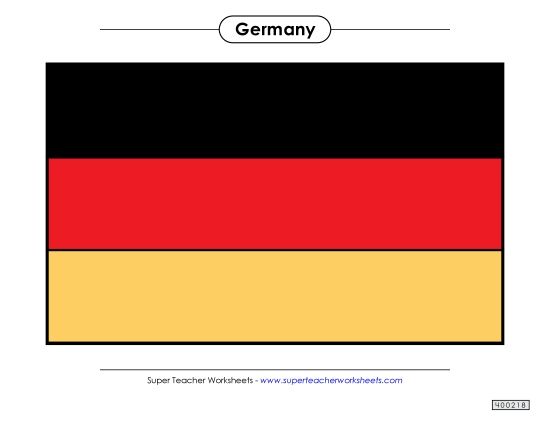 Flag - German Flag (Full Color) (Printable PDF Worksheet)