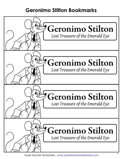 Whole Book - Geronimo Stilton Bookmarks (Printable PDF Worksheet)