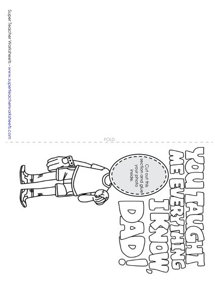 Cards for Fathers - Glue-Your-Picture-Card: Baseball Kid (Printable PDF Worksheet)