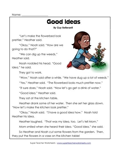 Good Ideas (Printable PDF Worksheet)