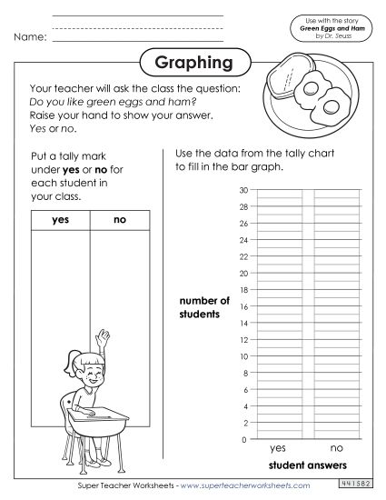 Worksheets - Green Eggs Graphing Activity (Printable PDF Worksheet)