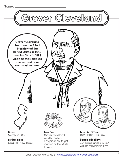 President Fact Sheets - Grover Cleveland Fact Sheet (Printable PDF Worksheet)