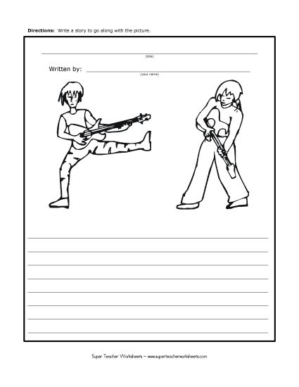 Story Pictures - Guitar Rockers (Printable PDF Worksheet)