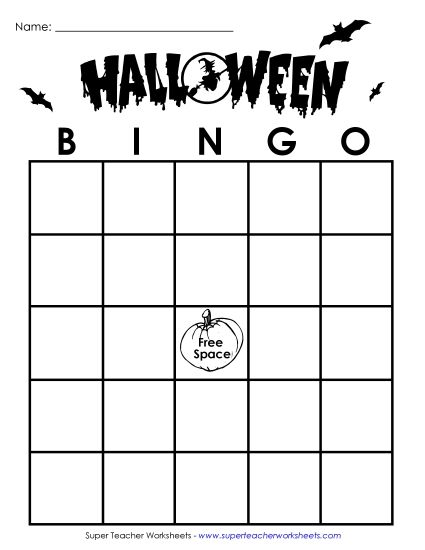 Classroom Games - Halloween Bingo (Printable PDF Worksheet)