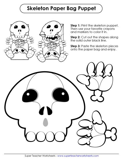 Holidays - Halloween: Skeleton (Printable PDF Worksheet)