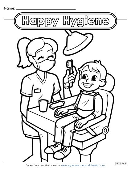 Coloring Pages - Happy Hygiene (Printable PDF Worksheet)
