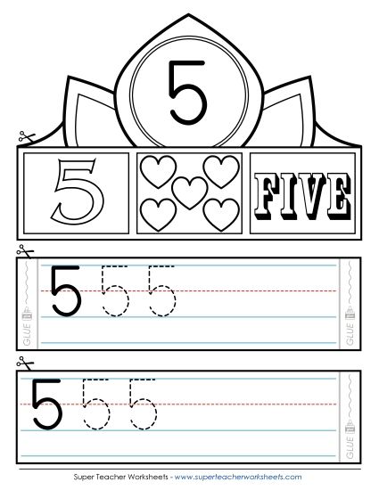 Number Five - Hat: Number 5 (Printable PDF Worksheet)
