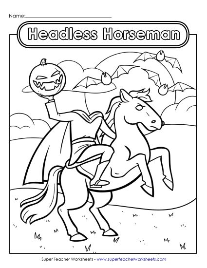 Advanced Pictures (For Older Children) - Headless Horseman (Printable PDF Worksheet)