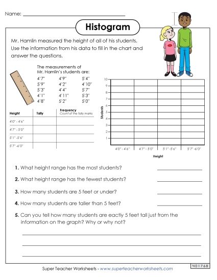 Histogram Fill-In (Height) (Printable PDF Worksheet)