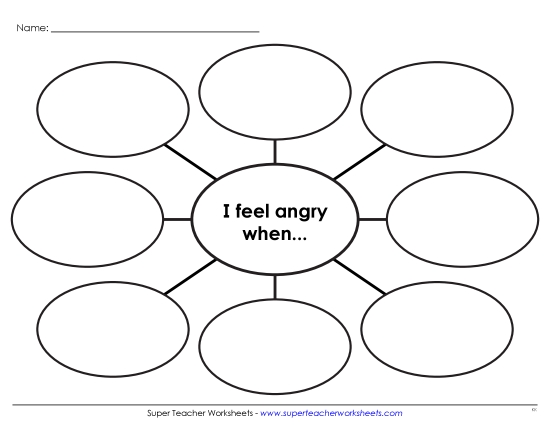 Understanding Emotions - I Feel Angry When... PDF Web Chart (Printable PDF Worksheet)