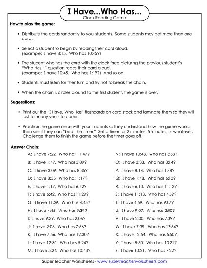 Reading Clocks: Nearest Minute - 
