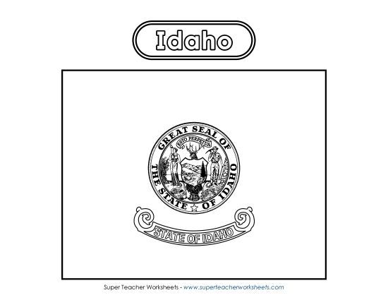 Flags & Seals - Idaho Flag Coloring Page (Printable PDF Worksheet)