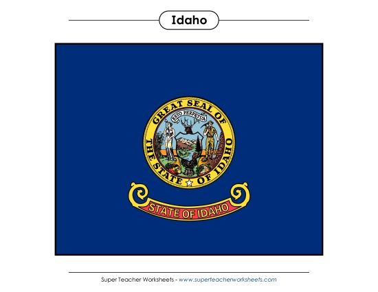 Flags & Seals - Idaho State Flag (Full-Color Version) (Printable PDF Worksheet)