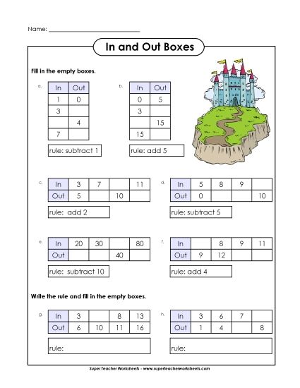 Basic - In-Out Boxes #2 (Basic) (Printable PDF Worksheet)