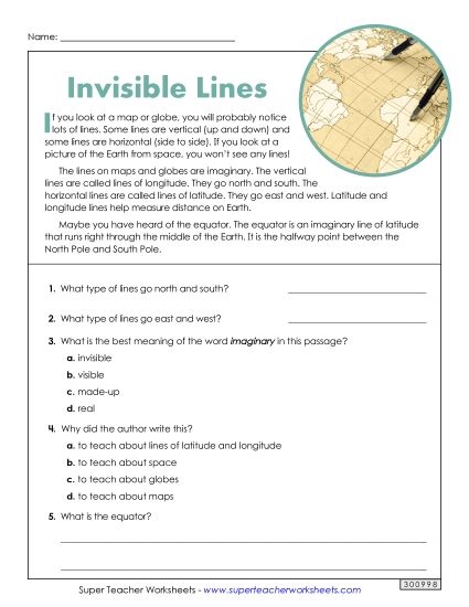 Non-Fiction - Invisible Lines (Printable PDF Worksheet)