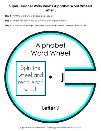 Word Wheel - J -&nbsp; Word Wheel (Printable PDF Worksheet)
