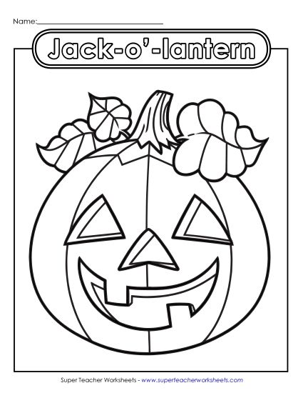 Basic Pictures (For Younger Kids) - Jack-o-Lantern (Printable PDF Worksheet)