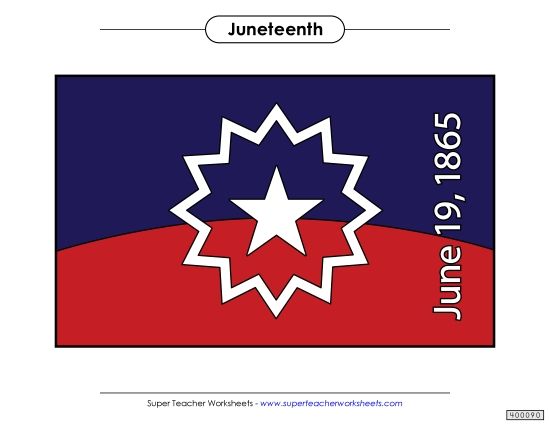 Flags - Juneteenth Flag (Full Color) (Printable PDF Worksheet)