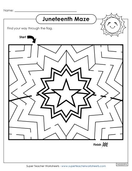 Puzzles - Juneteenth Maze (Printable PDF Worksheet)