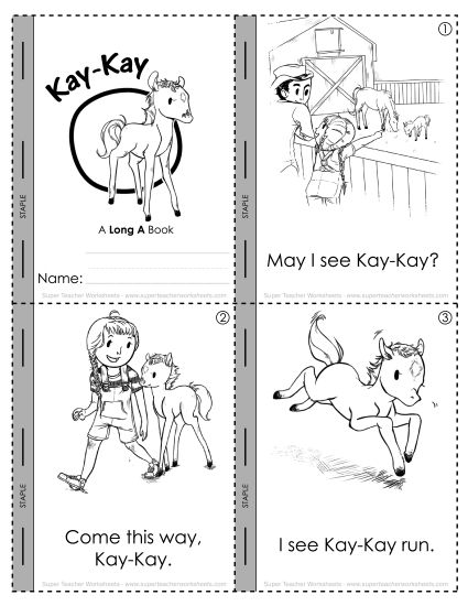 Mini Books - Kay Kay (Long A Mini Book) (Printable PDF Worksheet)
