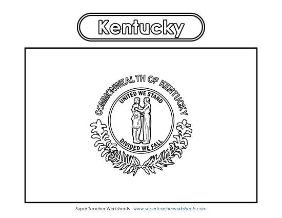 Flags & Seals - Kentucky Flag Coloring Page (Printable PDF Worksheet)