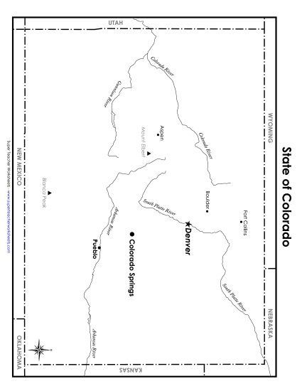 Maps - Labeled Colorado Map (Printable PDF Worksheet)