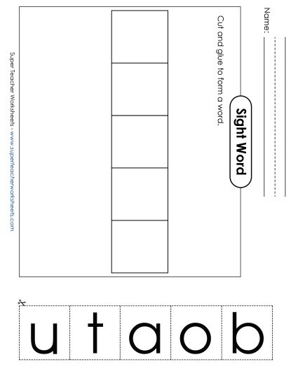 Large Cut-and-Glue: About (Printable PDF Worksheet)