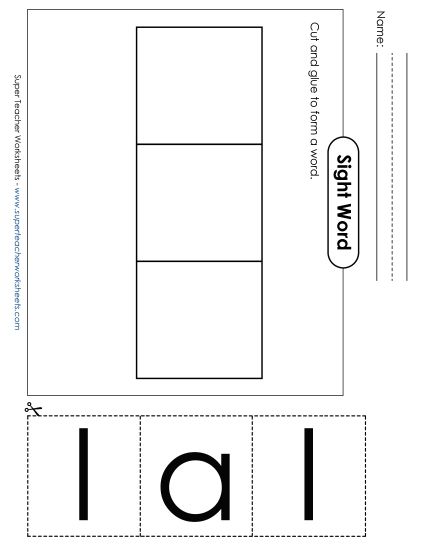 Large Cut-and-Glue: All (Printable PDF Worksheet)
