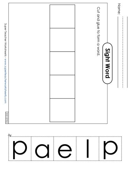 Large Cut-and-Glue: Apple (Printable PDF Worksheet)
