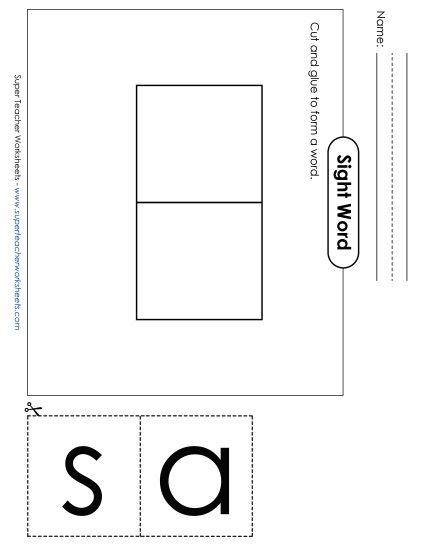 Large Cut-and-Glue: As (Printable PDF Worksheet)