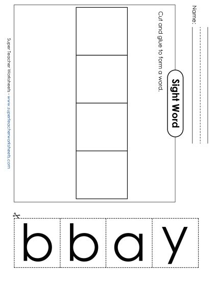 Large Cut-and-Glue: Baby (Printable PDF Worksheet)