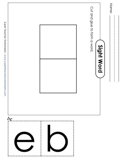 Large Cut-and-Glue: Be (Printable PDF Worksheet)