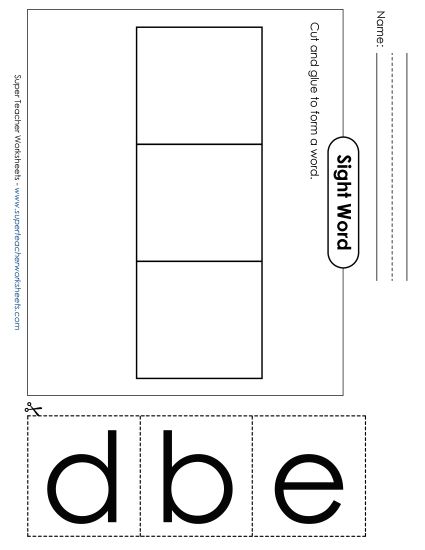 Large Cut-and-Glue: Bed (Printable PDF Worksheet)