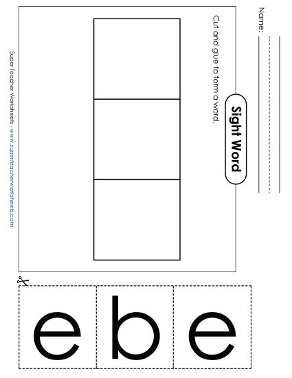 Large Cut-and-Glue: Bee (Printable PDF Worksheet)