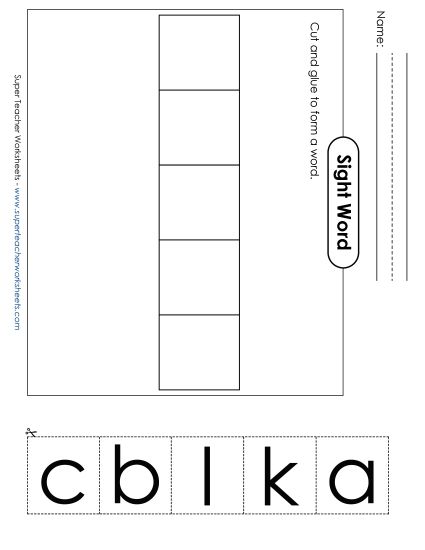 Large Cut-and-Glue: Black (Printable PDF Worksheet)