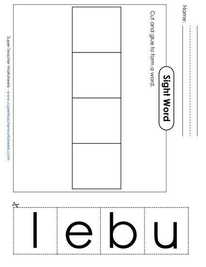 Large Cut-and-Glue: Blue (Printable PDF Worksheet)